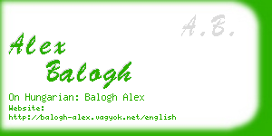 alex balogh business card